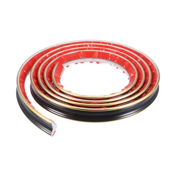 Flexible Molding Trim Caulk Strip 1.06" x 8.2ft Black Gold Tone Edge